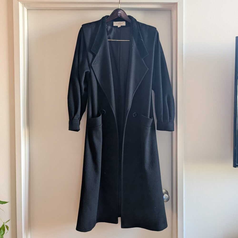 Vintage Black 100% Wool Coat